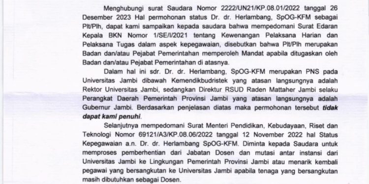 Herlambang Diam-Diam Ajukan Sebagai Plt atau Plh, Gubernur Al Haris: Herlambang Agar Ditarik Lagi Jadi Dosen Unja