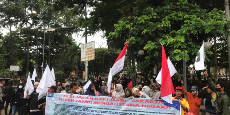 Petani Jambi yang Berkonflik dengan PT RKK Tiba di Serang, Berikut Tuntutannya