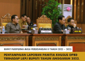 Pansus DPRD Tanjungjabung Timur Menyampaikan Laporan Terkait LKPJ Bupati Anggaran 2022
