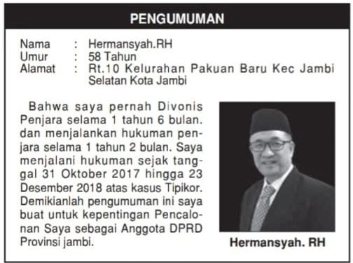 Gagal Nyaleg, Hermansyah Disebut-sebut Mau Maju Jadi Ketua DPC Kota