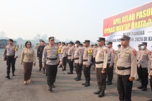Polres Tebo Melaksanakan Apel Gelar Pasukan Guna Persiapan Operasi Mantap Brata 2023-2024 dalam Rangka Pengamanan Pemilu 2024