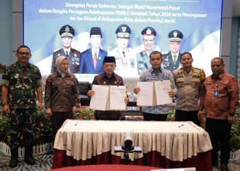 Tanda Tangani NPHD Pilgub dengan Pemprov Jambi, Bawaslu Provinsi Jambi Terima Dana Hibah Rp 61,1 Miliar
