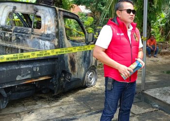 Kasatreskrim Polres Merangin, Iptu Mulyono usai olah TKP. (DETAIL/ist)