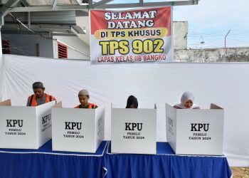 Ratusan Warga Binaan Lapas Kelas II Bangko Salurkan Hak Pilih