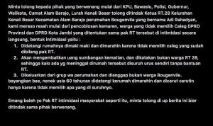 Pak RT Di Kenali Besar Diduga Intimidasi Warga Untuk Memilih Caleg Tertentu
