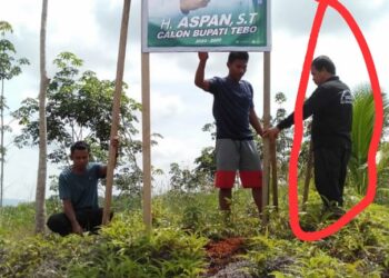 Sejumlah Perangkat Desa Di Tebo Diduga Di Intervensi Kadis PMD Pasang Spanduk Calon Bupati Tebo,Ini Tanggapan Aktifis Tebo Jambi