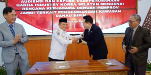 Gubernur Jmabi Terima Audiensi dan Expose dari Perusahaan HANHA Korsel Terkait Kerjasama Pengembangan Danau Sipin