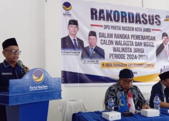 Gelar Rakordasus, NasDem Kota Jambi Solid Menangkan HAR-Guntur di Pilwako Jambi