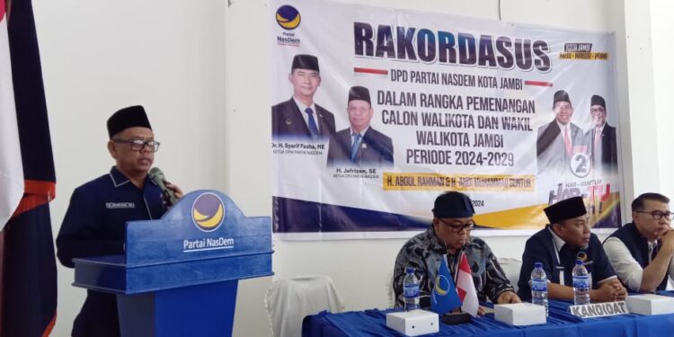Gelar Rakordasus, NasDem Kota Jambi Solid Menangkan HAR-Guntur di Pilwako Jambi