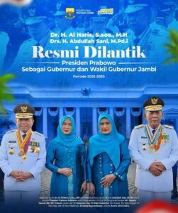 Resmi Dilantik Menjadi Gubernur Bersama Wakilnya, Al Haris: “Mari kita Bergandengan Tangan Membangun Jambi yang lebih baik Periode 2025-2030”