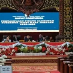 PIDATO GUBERNUR - Pidato Perdana Gubernur Jambi Setelah Dilantik dalam Rapat Paripurna yang digelar oleh DPRD Provinsi Jambi, Senin (3/3/2025).