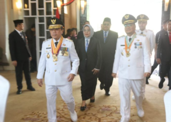 Gubernur Jambi Hadiri Sertijab Wali Kota dan Wakil Wali Kota Jambi di Aula Griya Mayang