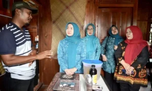 Kunjungi Rumah Kreatif Nekno di Talang Belido, Ketua TP-PKK Hesti Haris Apresiasi Pemanfaatan Limbah Sawit